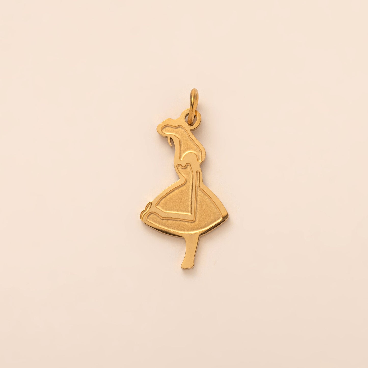 Casual Stainless Steel PVD 18K Gold Plated Heart Charm Bar