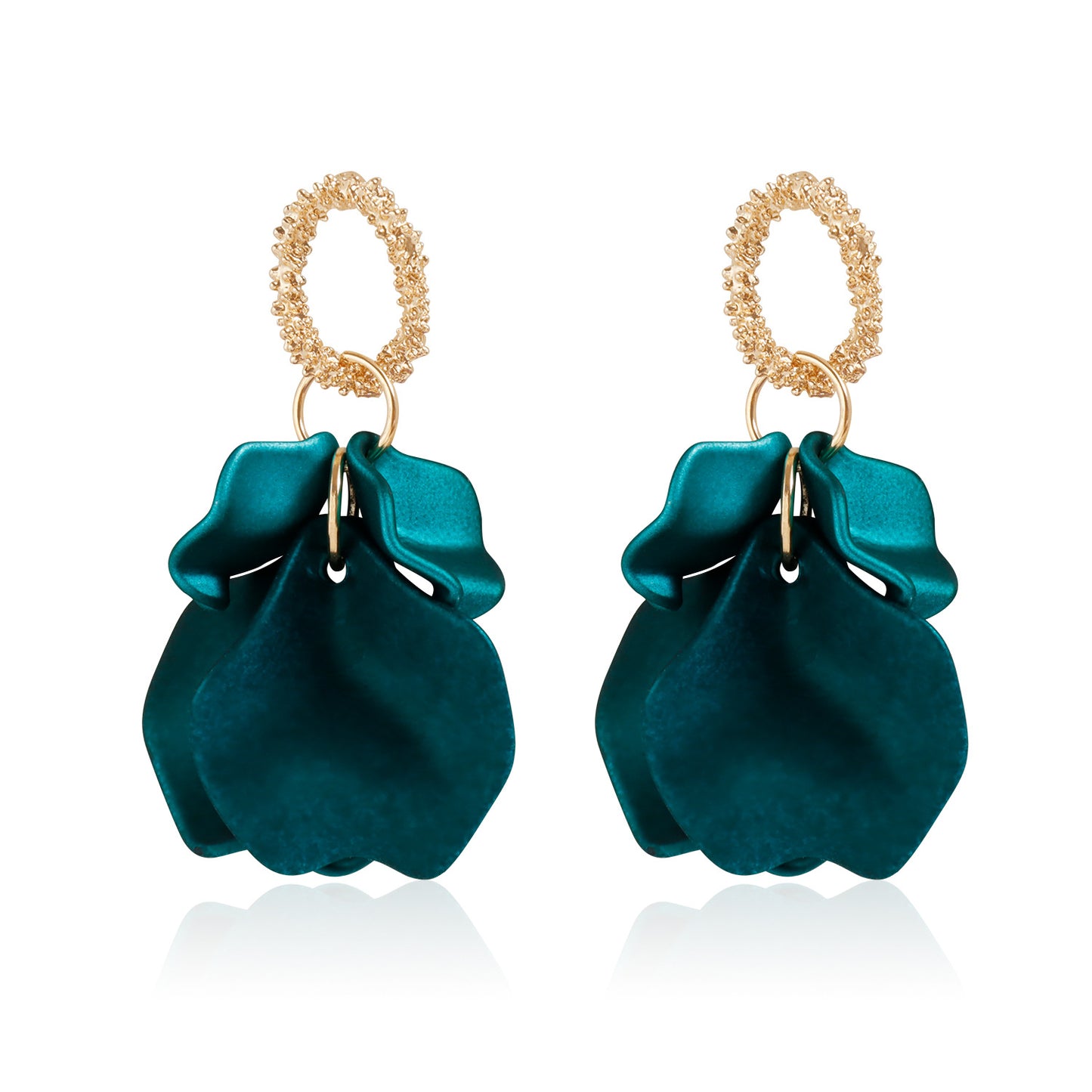 Vintage Floral Geometric Zinc Alloy Stud Earrings for Women with Plated Finish and Soft Garden-Inspired Design