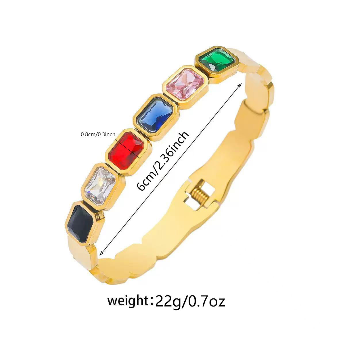 Elegant 18K Gold Plated Geometric Round Titanium Steel Bracelet