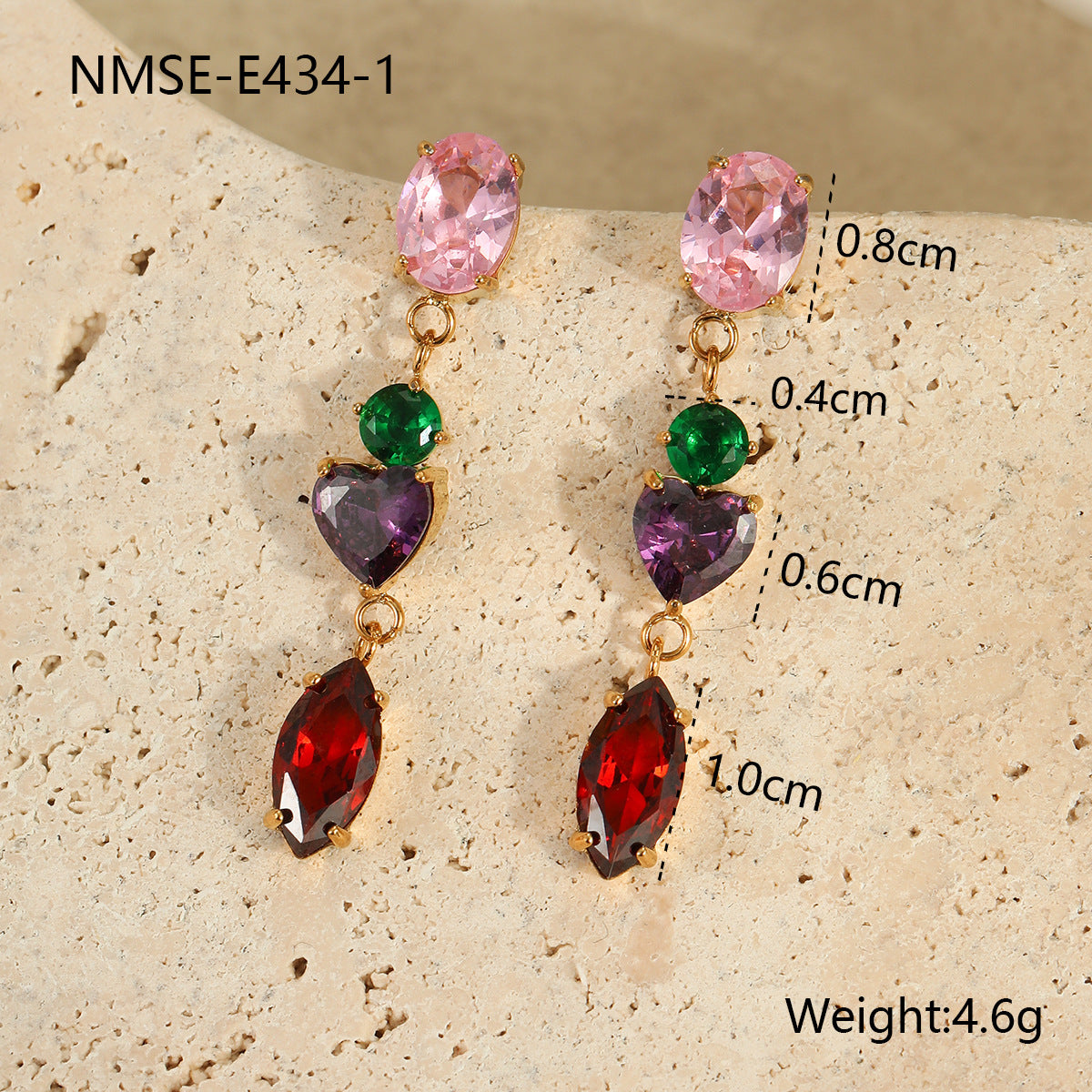 Minimalist Geometric Stainless Steel Earrings with Zircon Inlay for Women