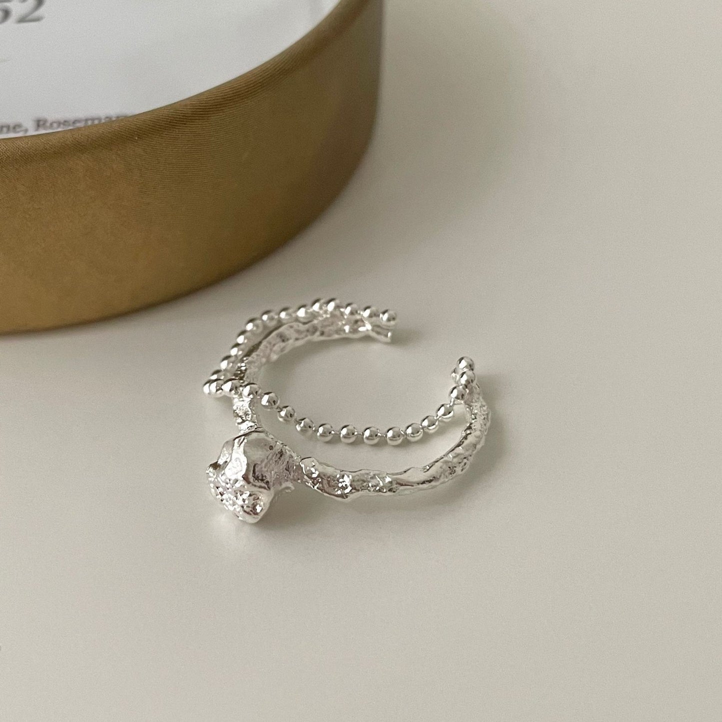 Minimalist Heart-Shaped 925 Sterling Silver Ring for Women with Polished Finish