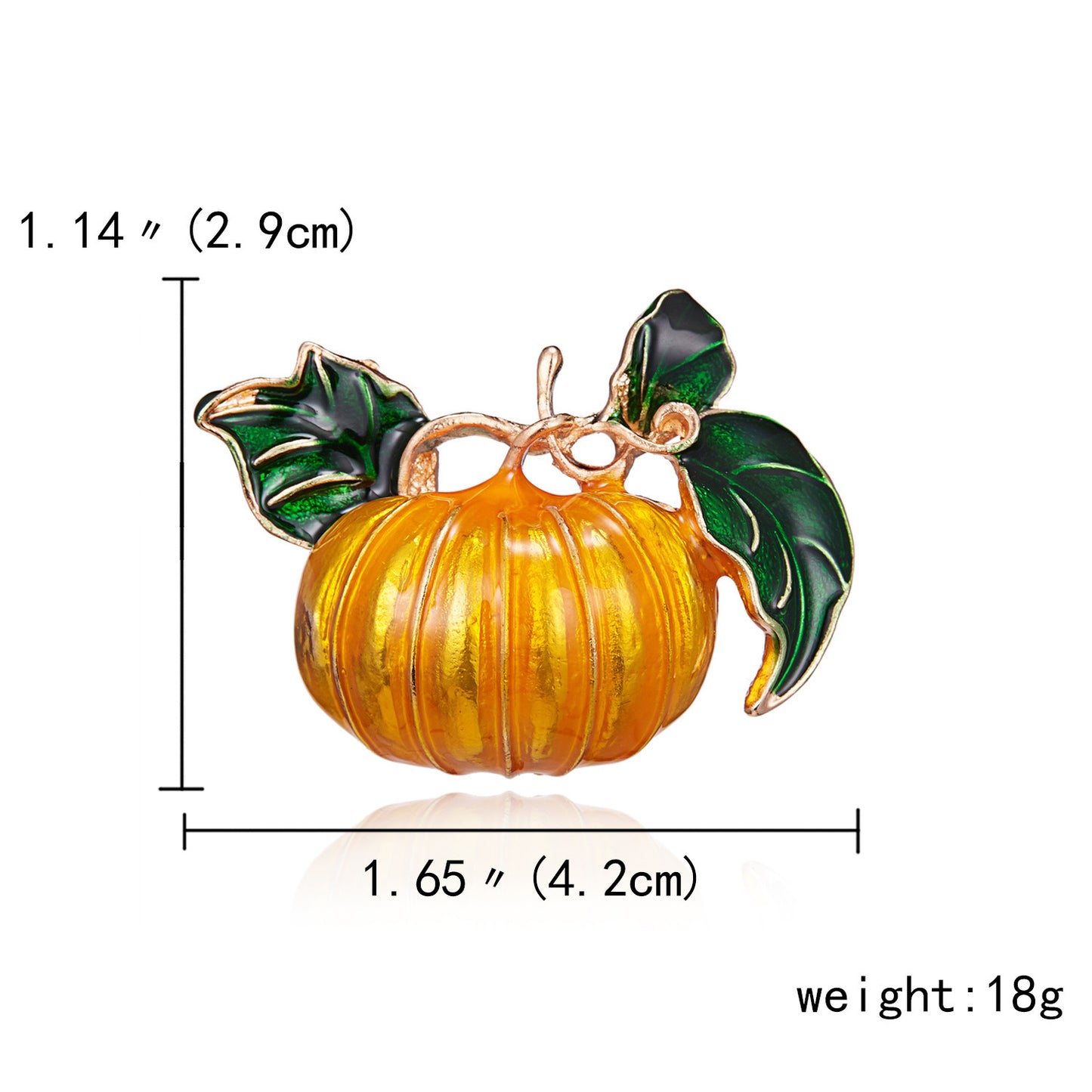 Broche Esmaltado de Calabaza Artística Vintage en Aleación con Acabado Chapado para Halloween y Uso Diario