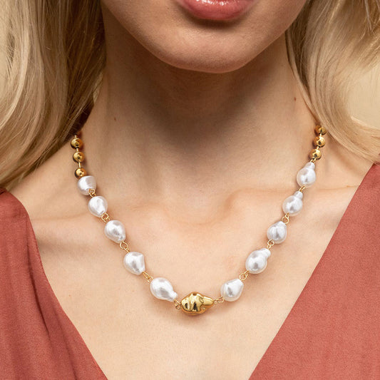 Collana con ciondolo in acciaio inossidabile geometrico minimalista con finitura placcata per donna