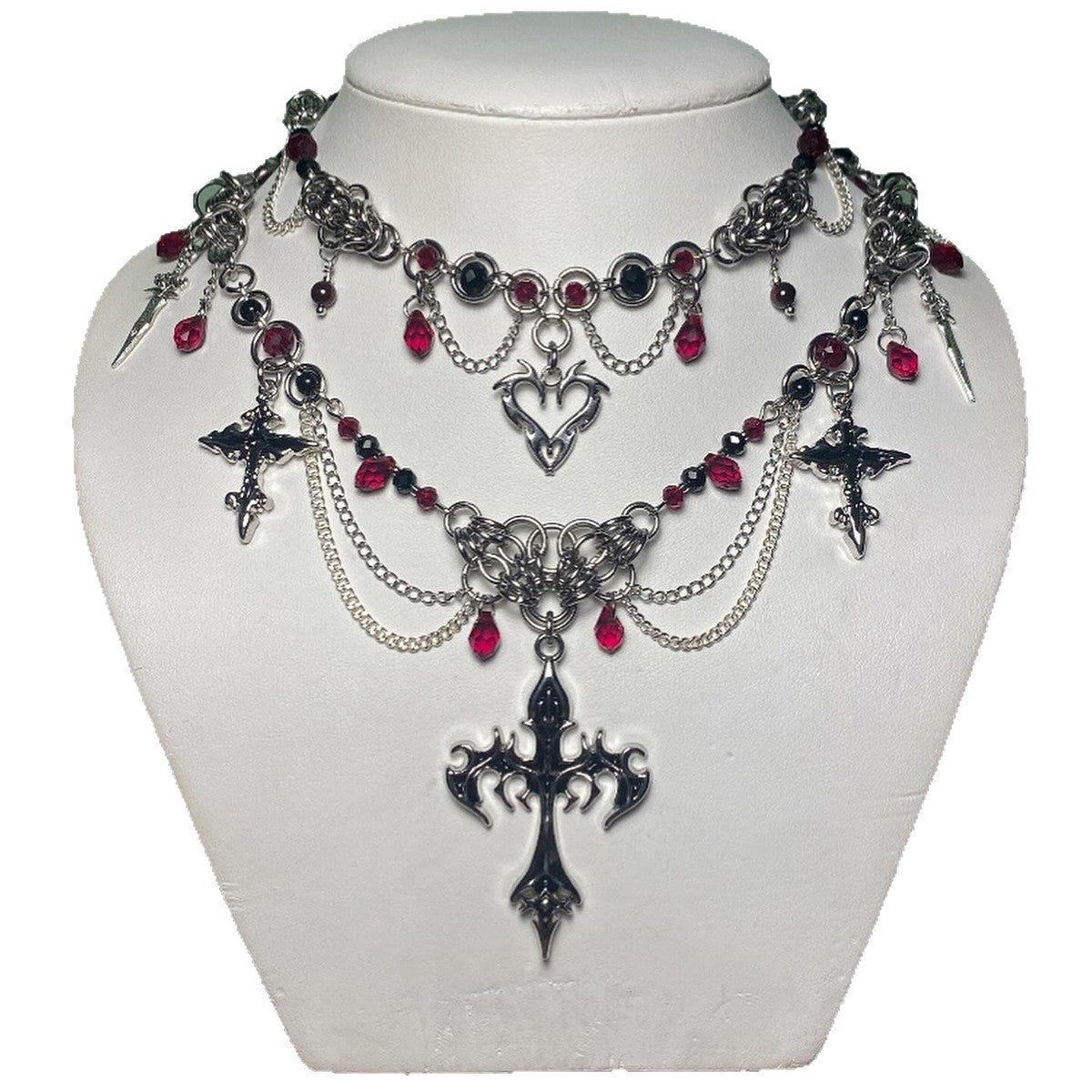 Collana Girocollo Gotica di Halloween con Croce e Pipistrello da Donna in Lega Elettroplaccata Stile Vintage Minimalista