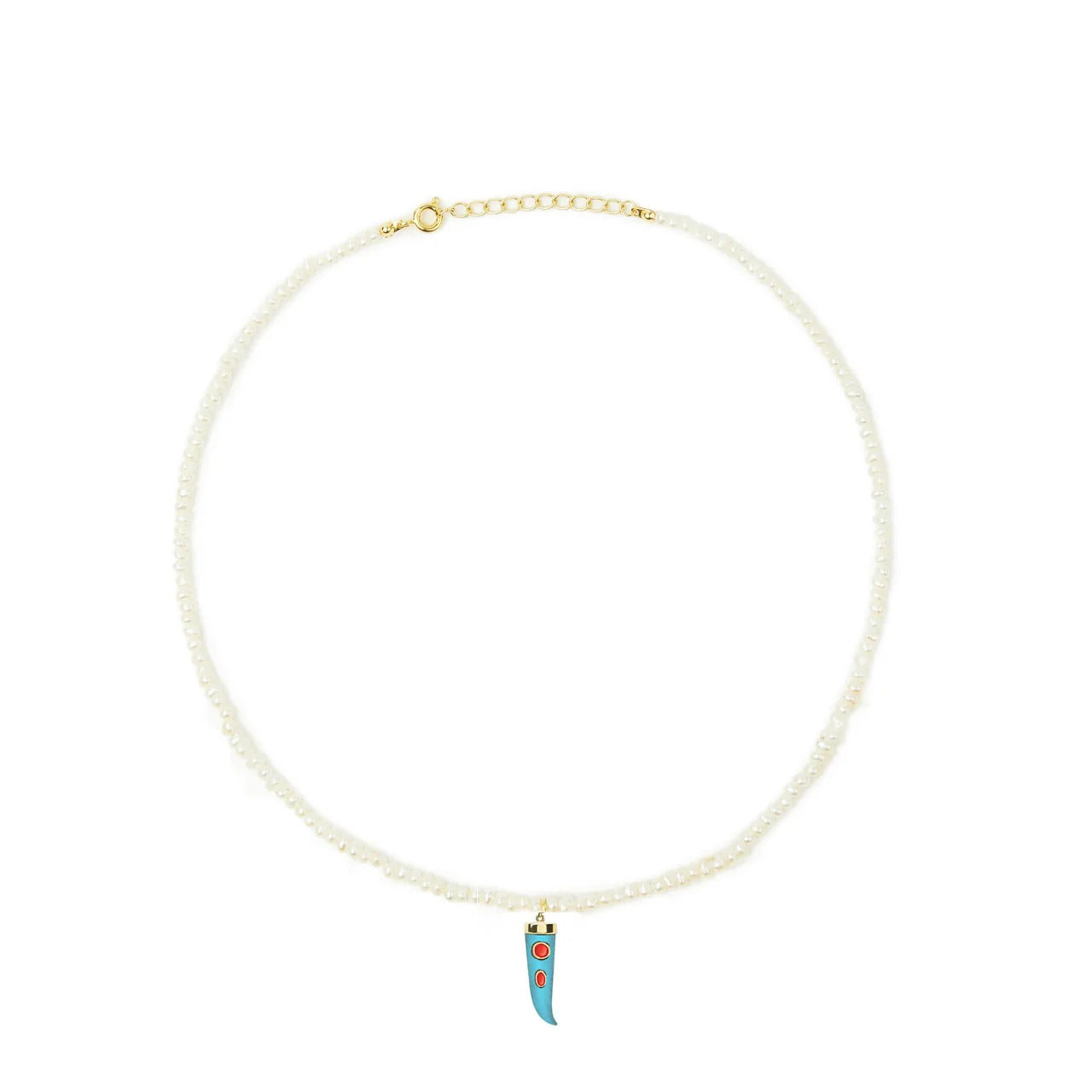 Vintage Style Chili Pepper and Pearl Beaded Necklace in Copper with Plated Finish for Women