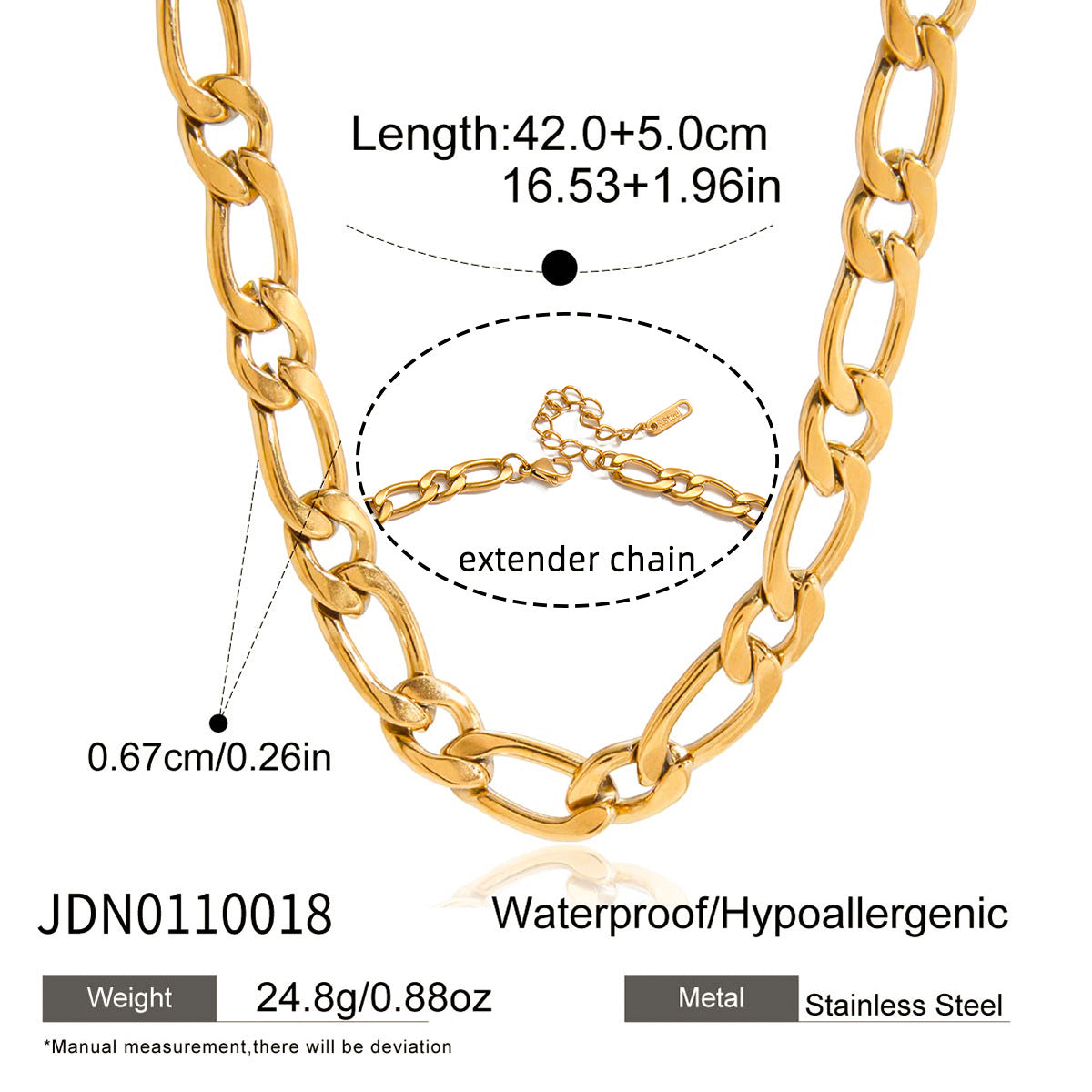 Collana Minimalista Geometrica da Donna in Acciaio al Titanio con Placcatura in Oro PVD Sottovuoto, Catena per Clavicola in Acciaio Inossidabile