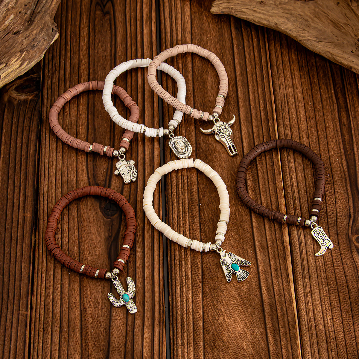 Bohemian Vintage Geometric Cactus Resin Plated Bracelet for Women