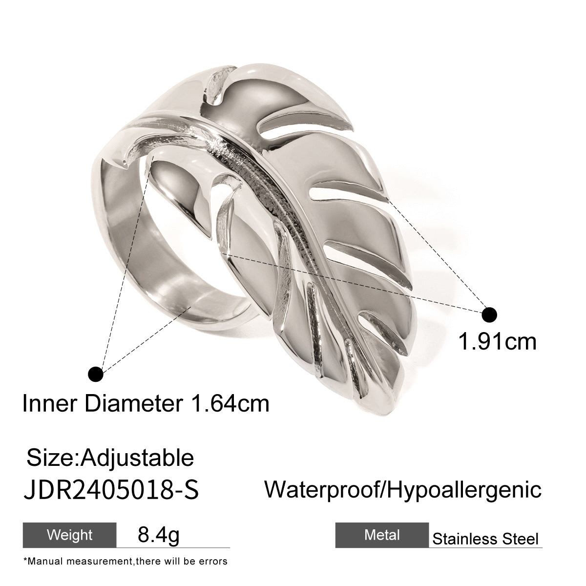 Anello da donna minimalista geometrico in acciaio inossidabile con finitura placcata