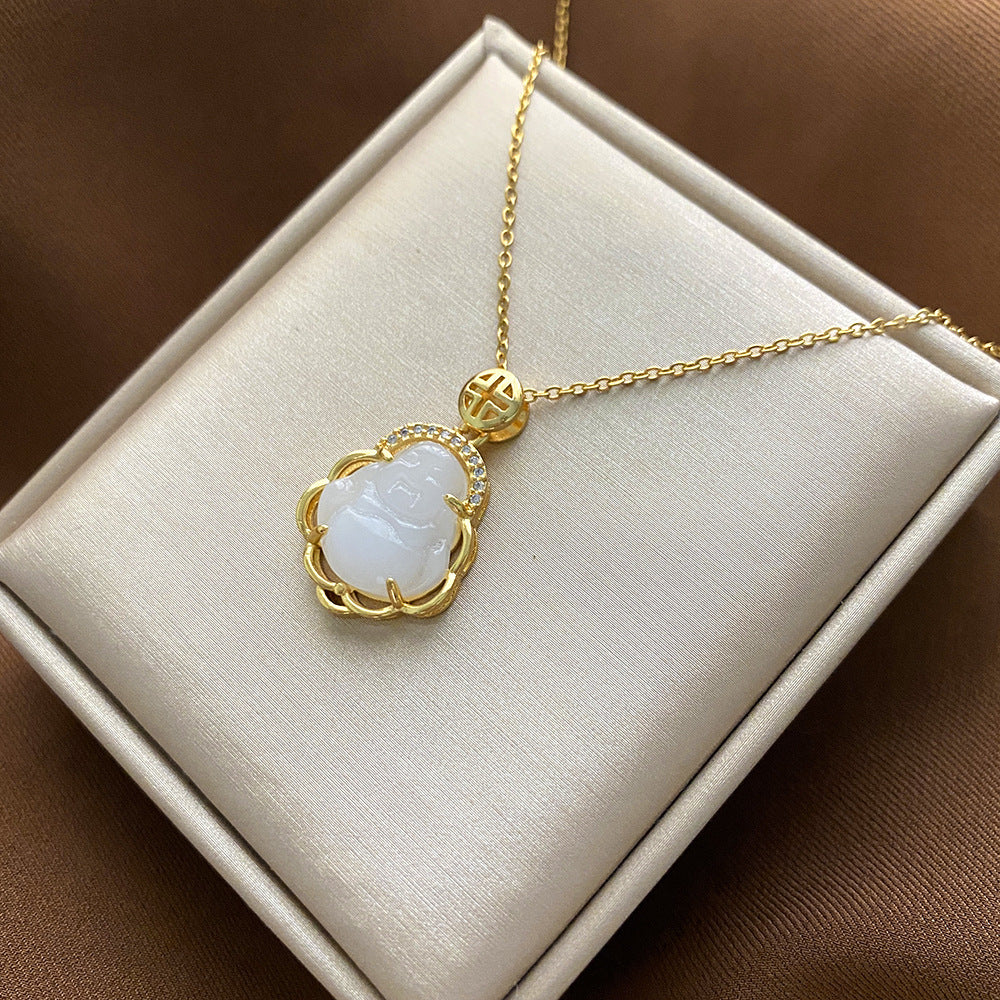 Collana con Ciondolo Floreale Minimalista per Donne e Uomini in Acciaio al Titanio con Catena a Serpente, Finitura Galvanizzata e Design Irregolare