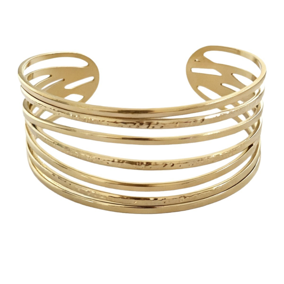 Hip-hop Hammered Starfish Stainless Steel Bracelet Ring Set