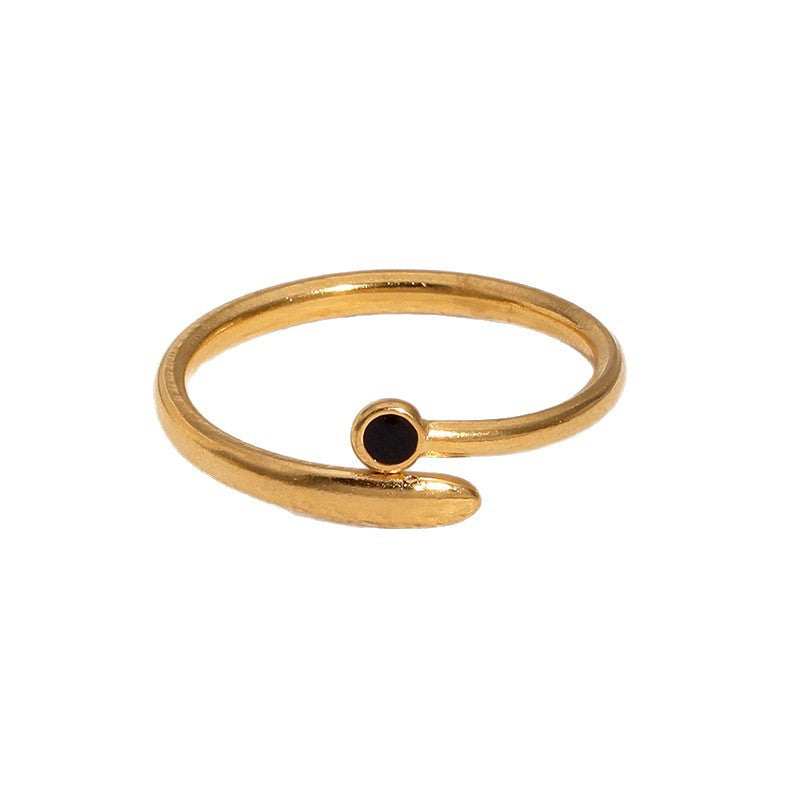 Minimalist Geometric Open Ring 18K Gold Plated Titanium Steel Women's Fashion Jewelry