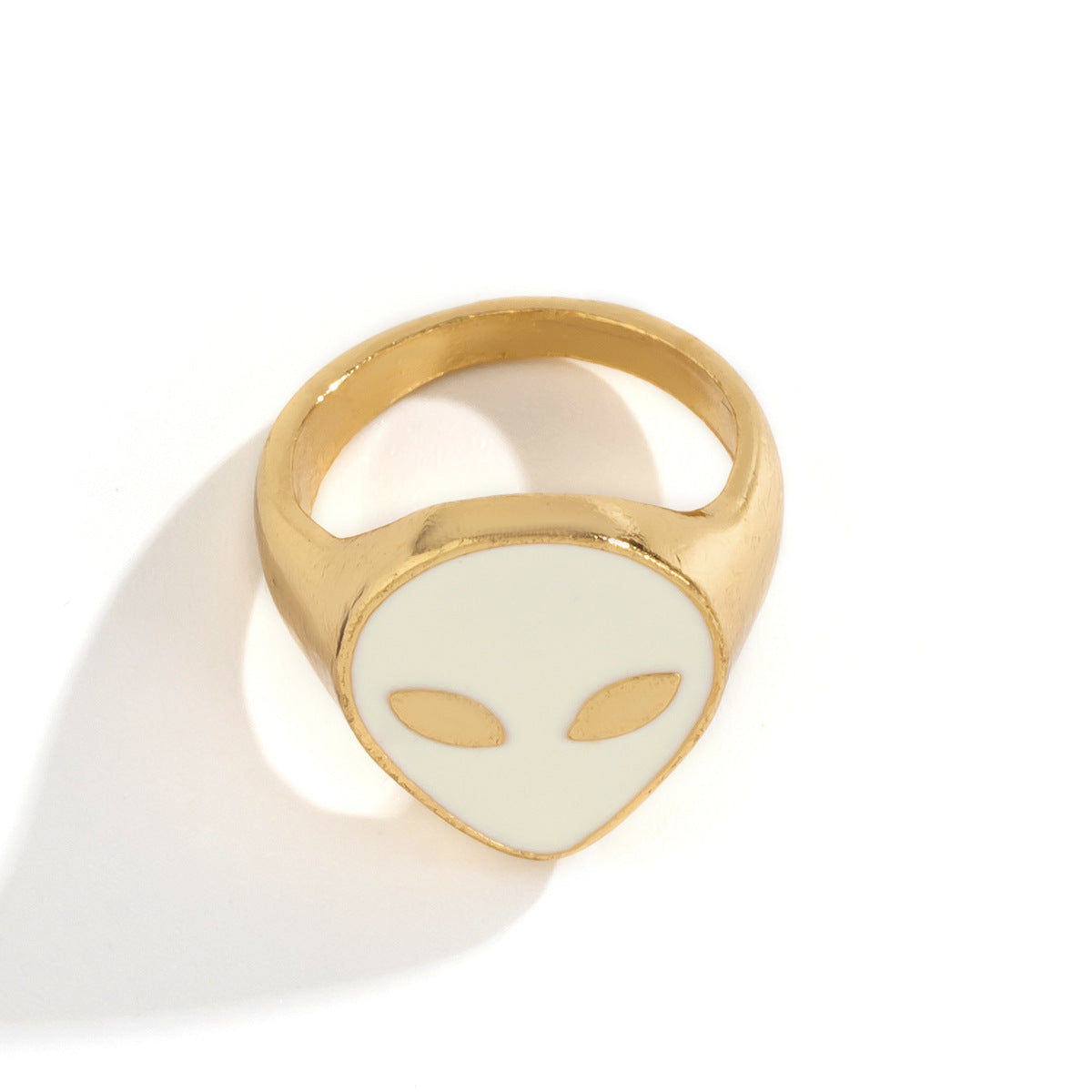 Anillo de aleación con baño de esmalte en forma de nube geométrica de estilo dulce y fresco para mujer