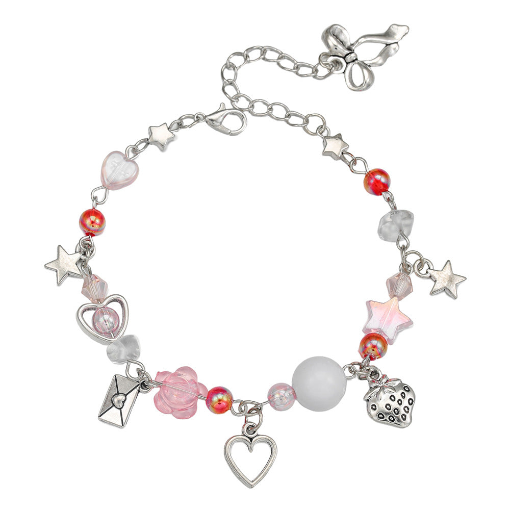 Sweet Streetwear Moon Heart Geometric Alloy Pearl Bracelet