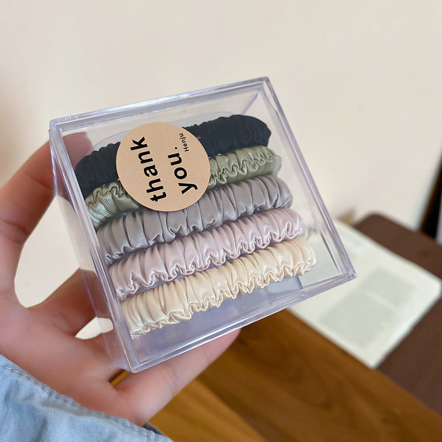 Minimalist Fabric Hair Tie Set for Ponytail with High Elasticity and Round Geometric Design for Everyday Commuting