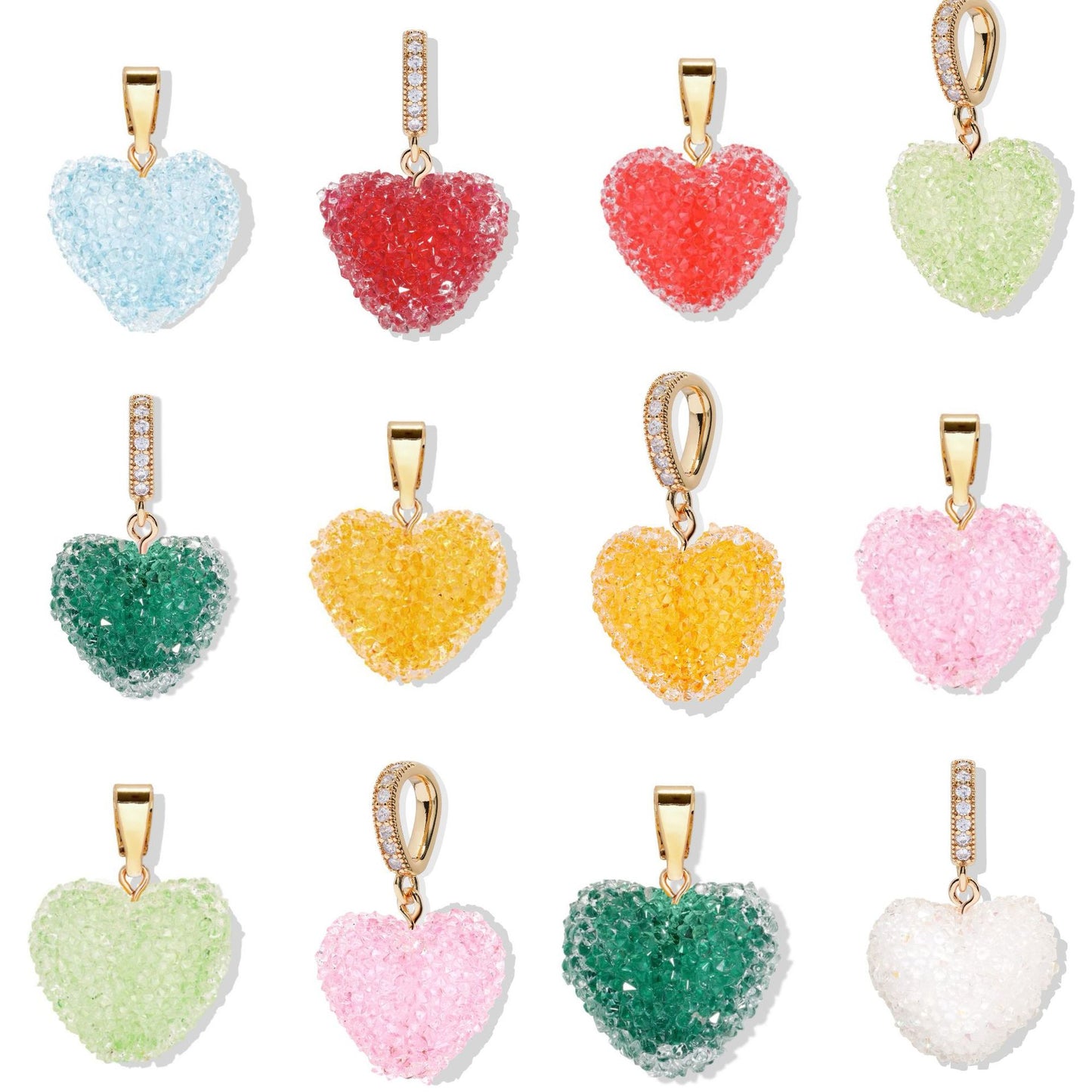 Colorful Heart Plated Stainless Steel Charm Bar Necklace for Women