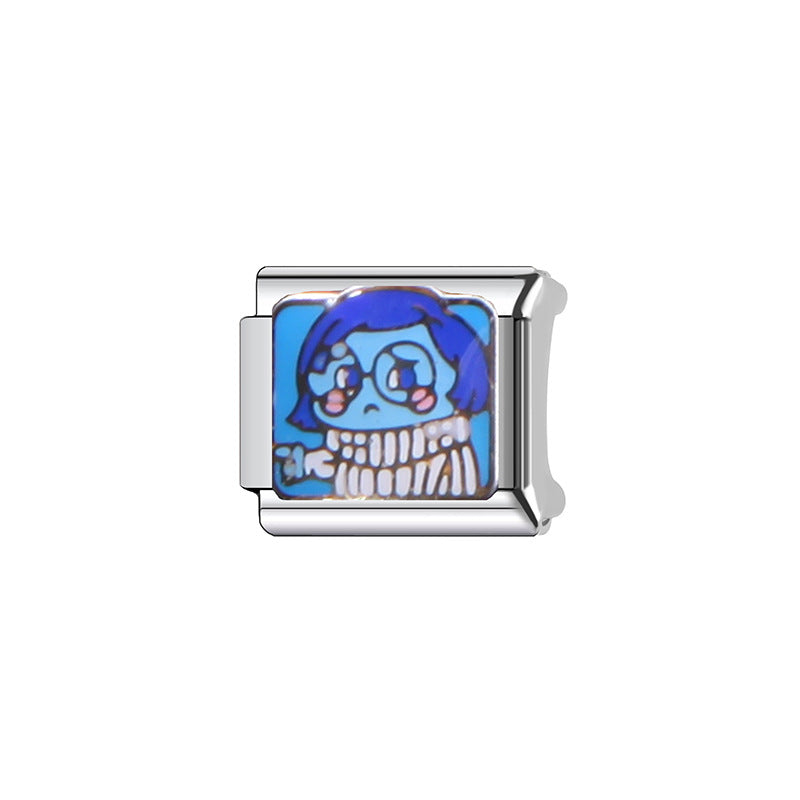 Sweet Cartoon Plated Stainless Steel DIY Charm Bar Bracelet Unisex