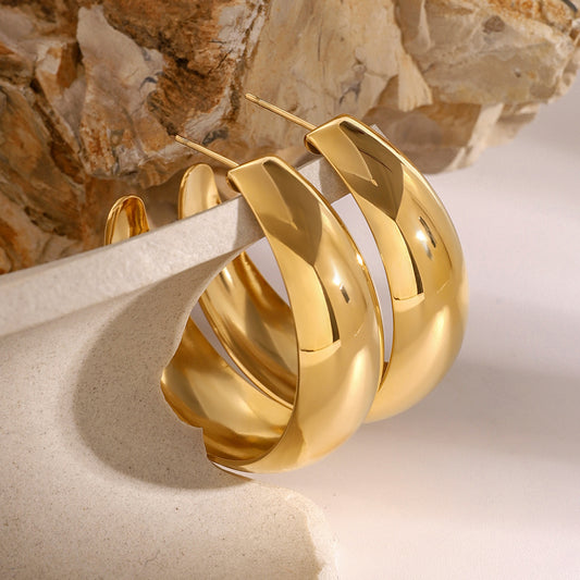 Minimalist Geometric Plated Stainless Steel Earrings for Women