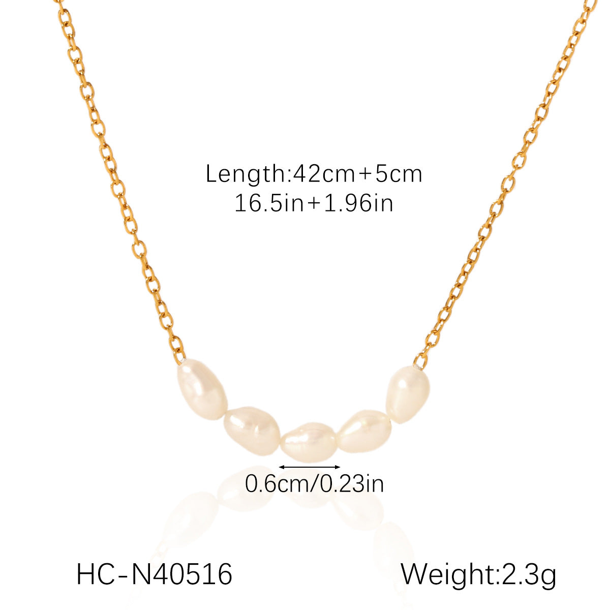 Collana con ciondolo minimalista geometrico con perle d'acqua dolce in acciaio inossidabile placcato oro 18 carati da donna