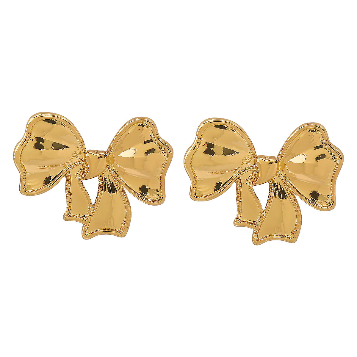 Pendientes de aleación con forma de lazo de estilo vintage dulce con acabado chapado para mujer