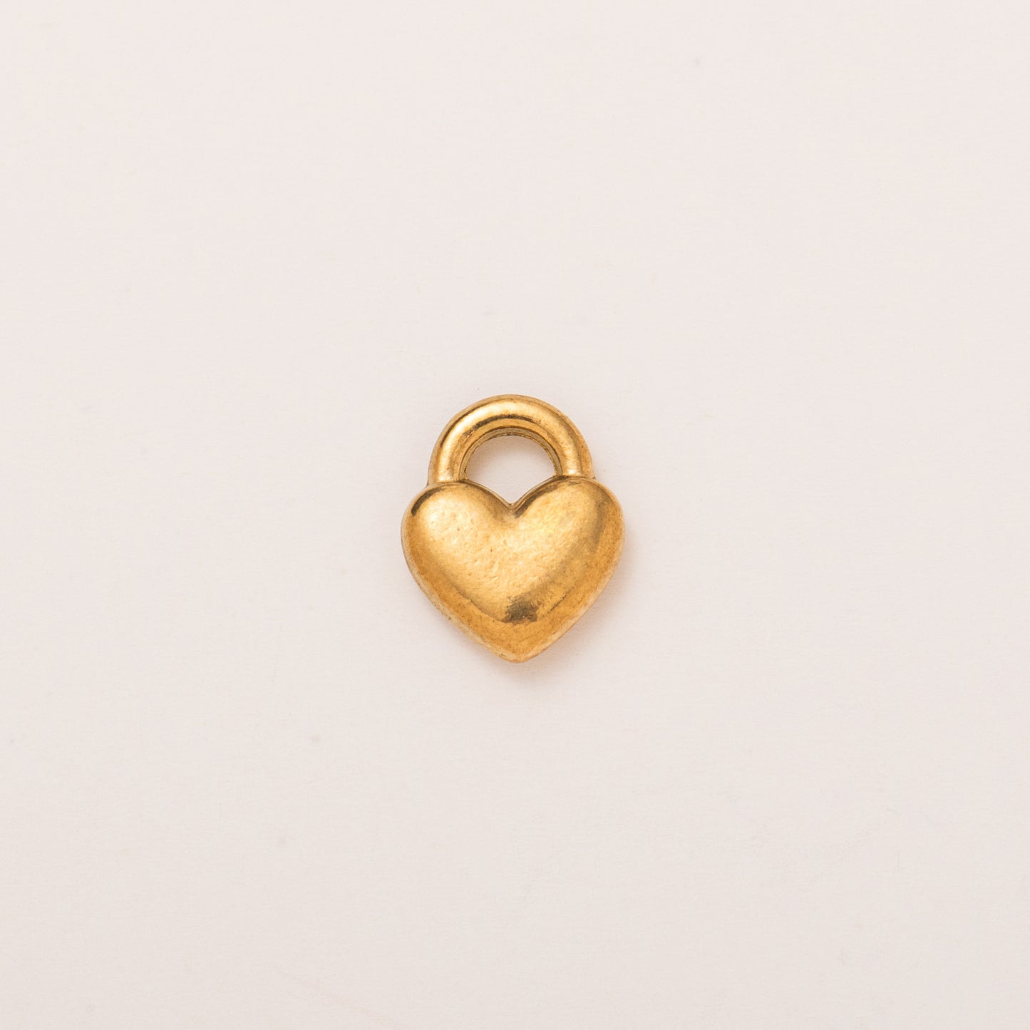 Ciondolo a cuore geometrico in acciaio inossidabile placcato oro 18 carati PVD vintage