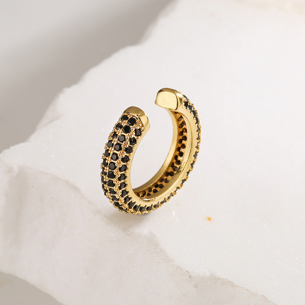 Minimalist U-Shaped Ear Clips for Women Made of Brass with Micro-Pavé Zirconia