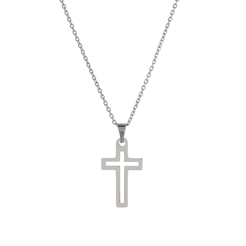 Geometric Gold Plated Stainless Steel Pendant Necklace with Snake Chain for Women