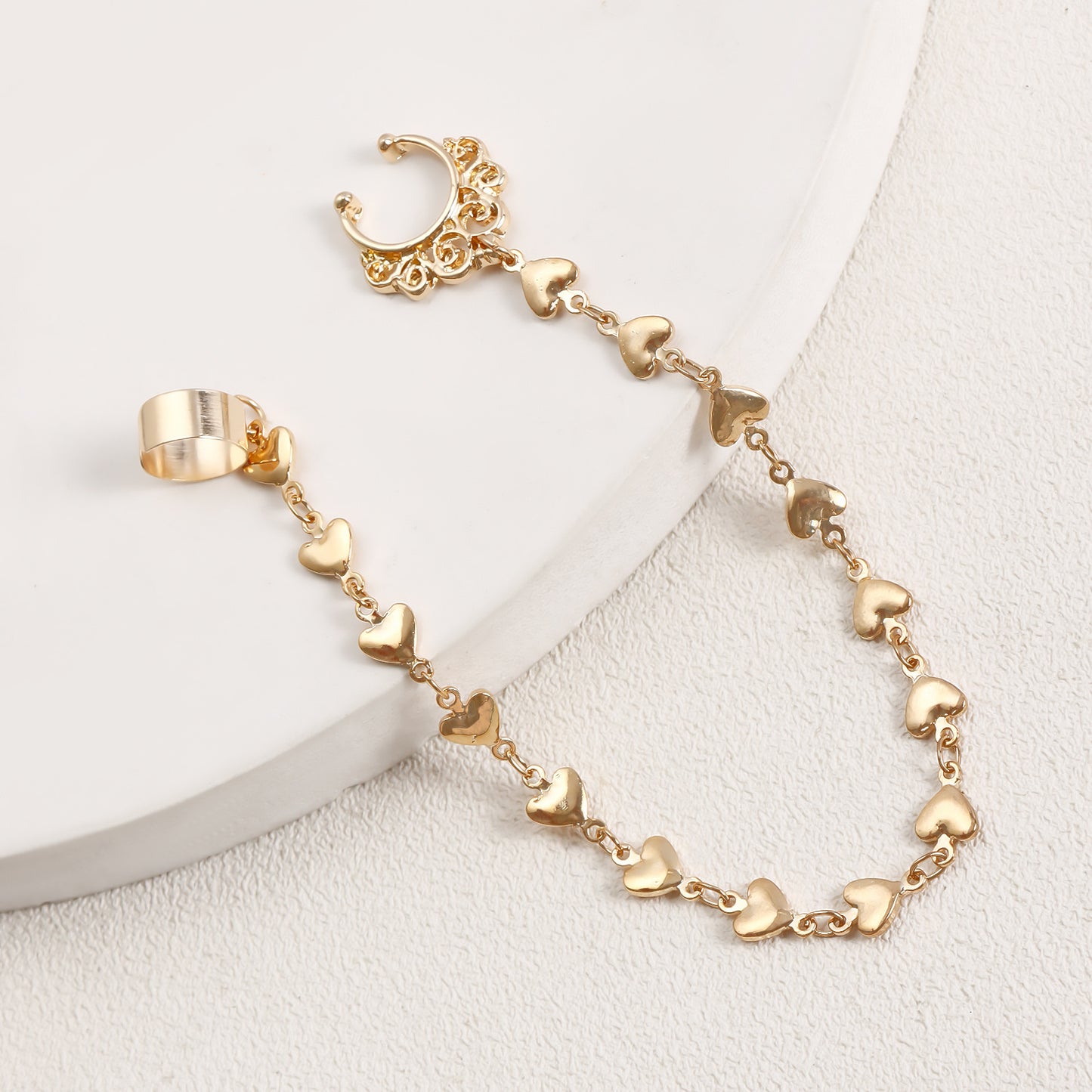 Minimalist Streetwear Ethnic Heart Geometric Pearl Inlay Plated Alloy Nose Stud