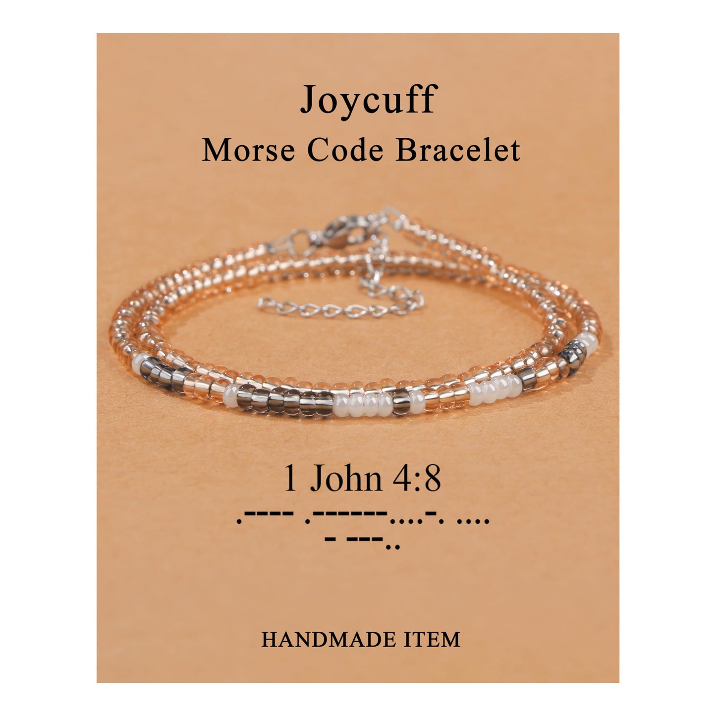 Minimalist Morse Code Letter Beaded Bracelet for Women