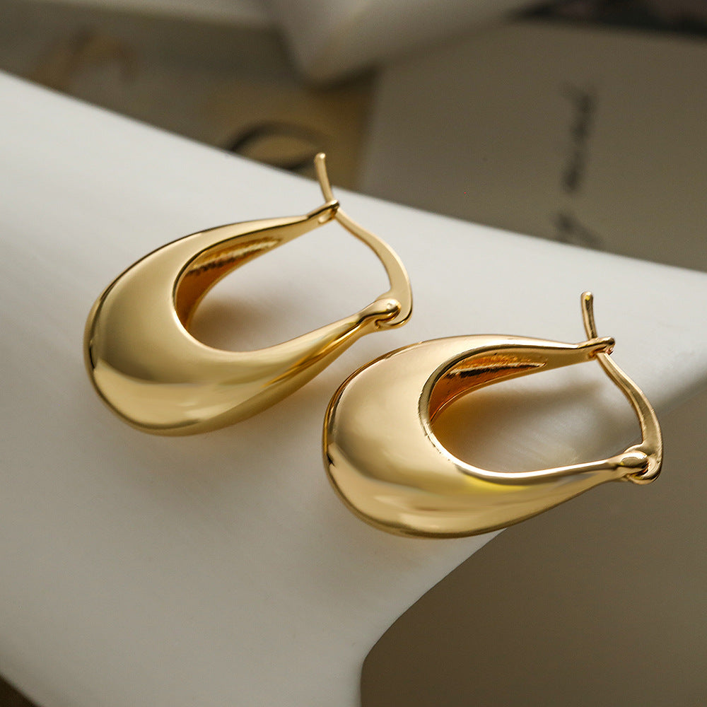 Orecchini da donna minimalisti geometrici irregolari in rame placcato oro