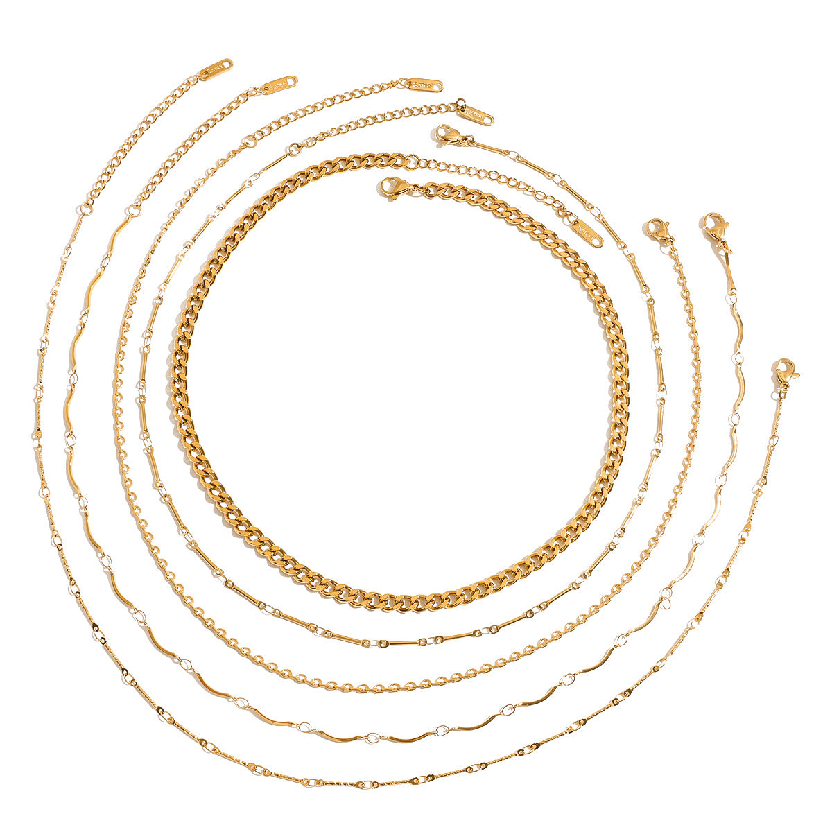 Geometric Stainless Steel Plated Necklace with Titanium Steel Pendant for Women