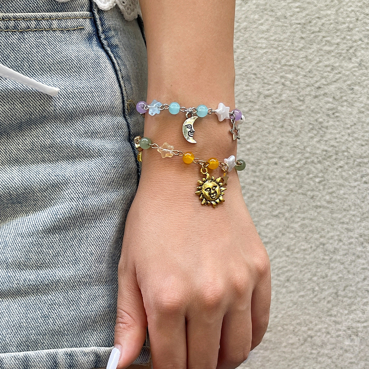 Personalized Butterfly Star Heart Imitation Pearl Alloy Bracelet with OT Clasp