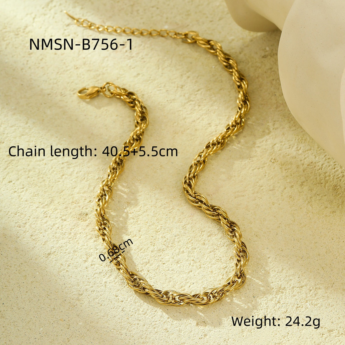Collar de clavícula de acero inoxidable con diseño de torsión de moda para mujer con acabado chapado
