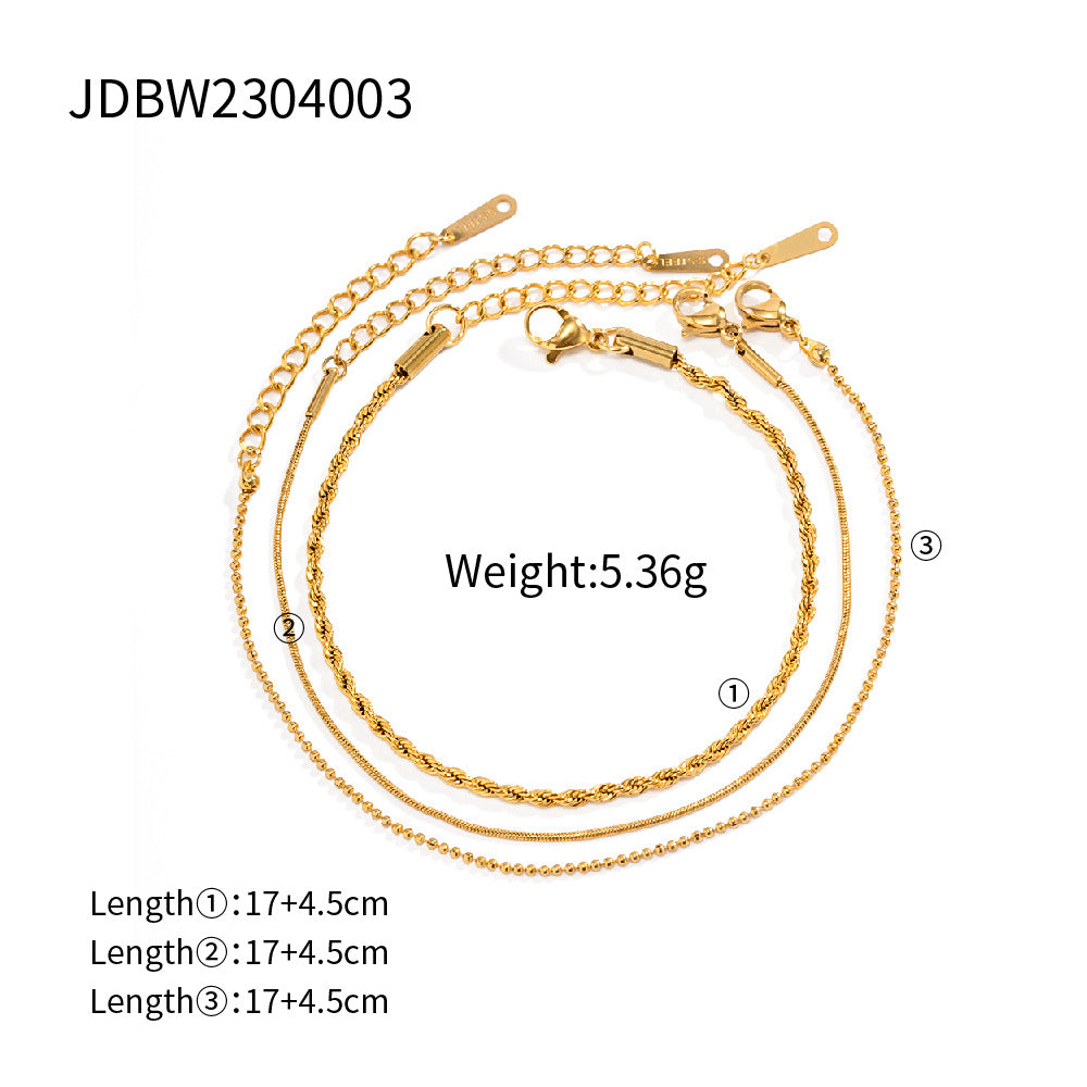 Geometric Plated Stainless Steel Bracelet