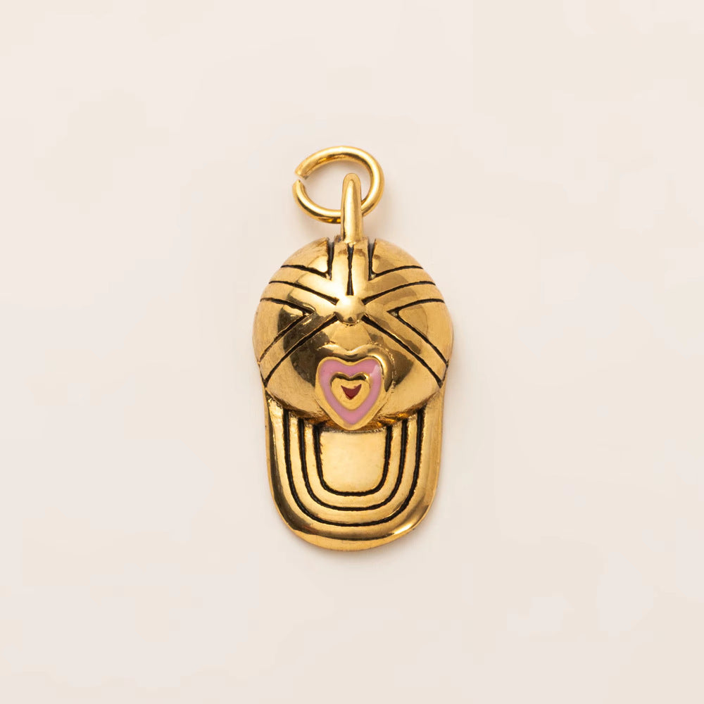 Vintage 18K Gold Plated Stainless Steel Guitar Bag Charm Bar for Women