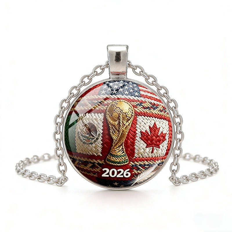 Collana unisex in lega placcata con pendente rotondo casual con cristalli geometrici