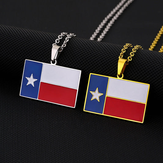 Minimalist Geometric Stainless Steel Pendant Necklace with Enamel Finish for Men and Women