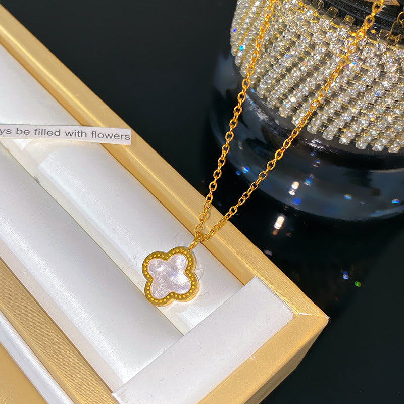 Sweet Streetwear Heart Geometric Titanium Steel Plated Necklace Unisex Cable Chain
