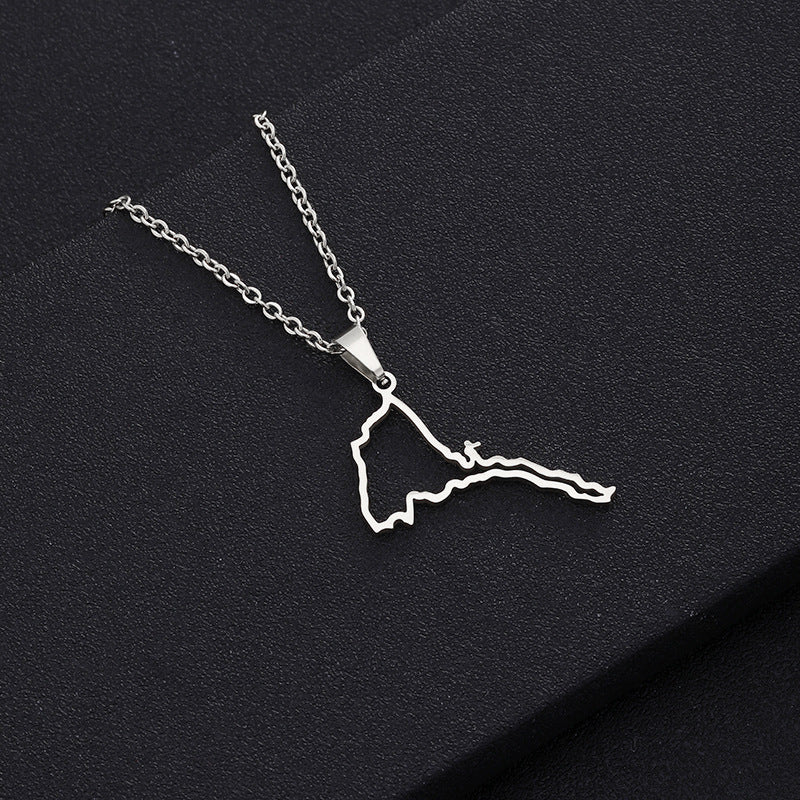 Collana in acciaio inossidabile con lettera geometrica, ciondolo in acciaio al titanio, finitura galvanizzata, catena a O, accessorio moda unisex