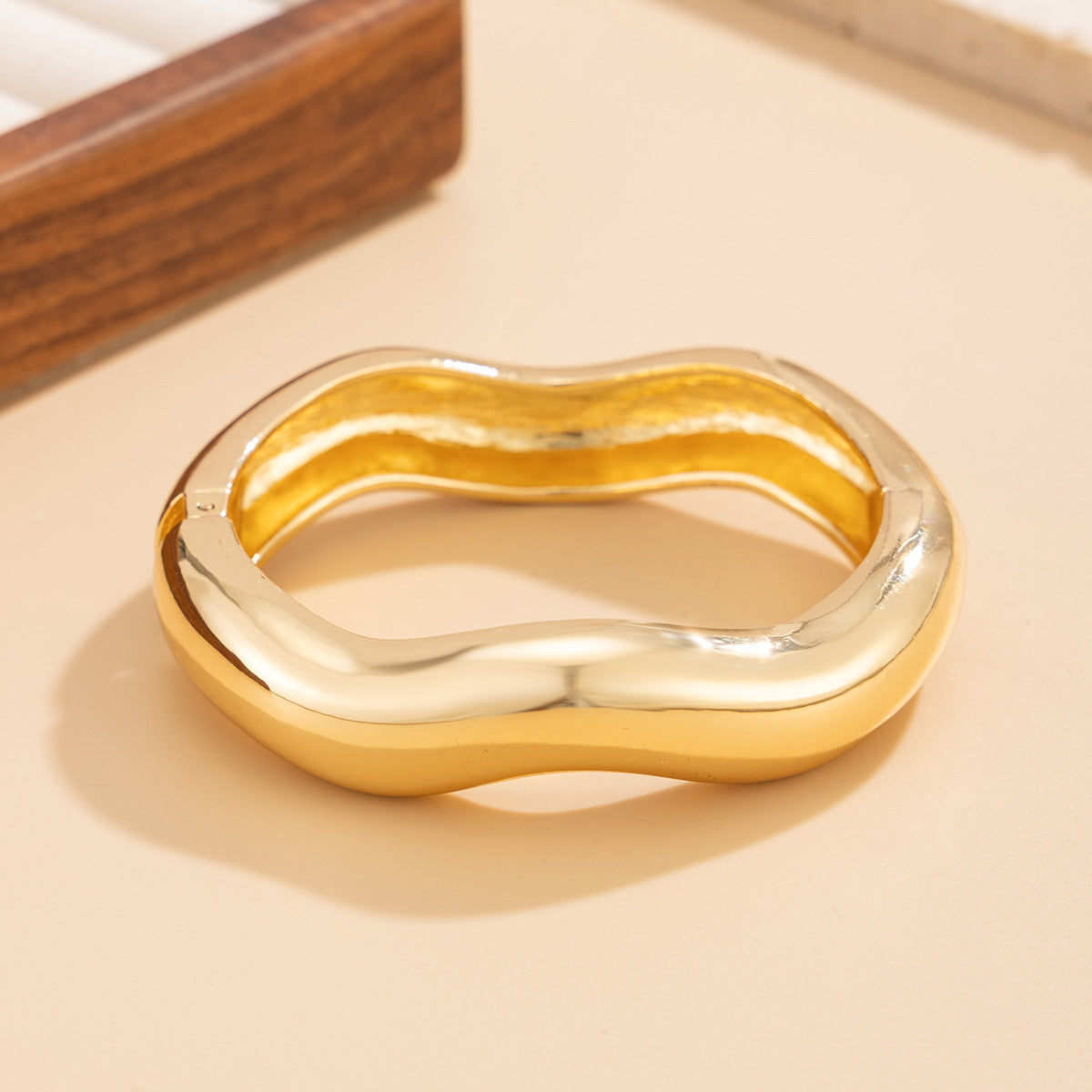 Punk Oval Plated Alloy Wide Cuff Bracelet for Women