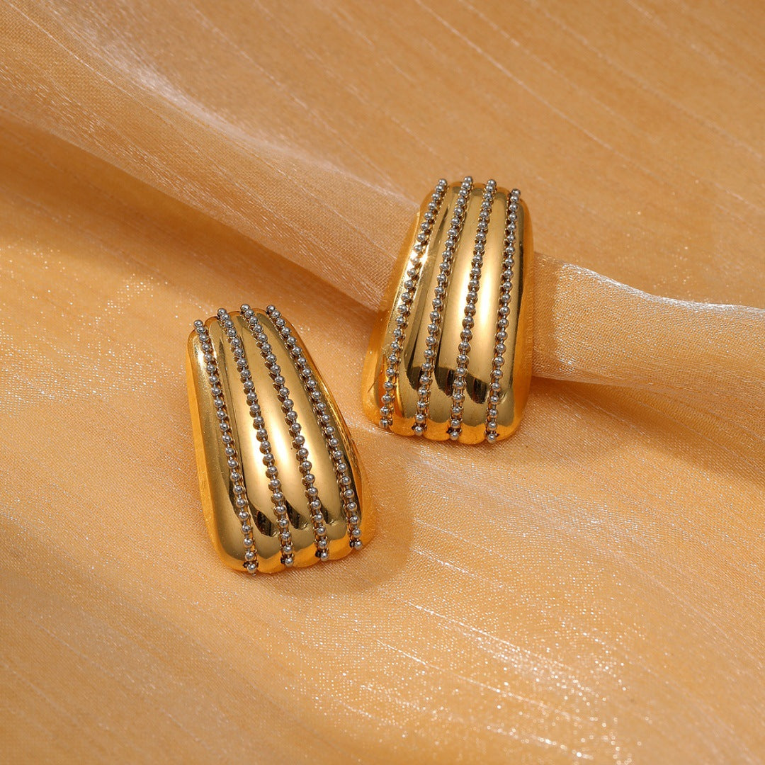 Orecchini a Cuore da Donna in Acciaio Inossidabile Stile Vintage con Placcatura in Oro 18K