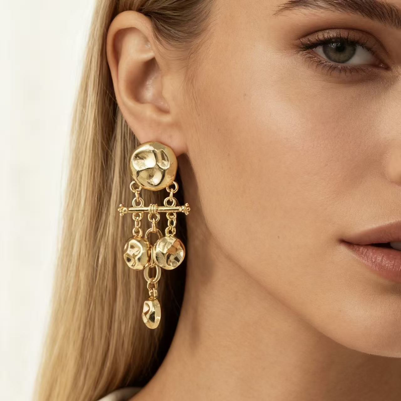 Vintage Bohemian Ethnic Floral Alloy Tassel Earrings