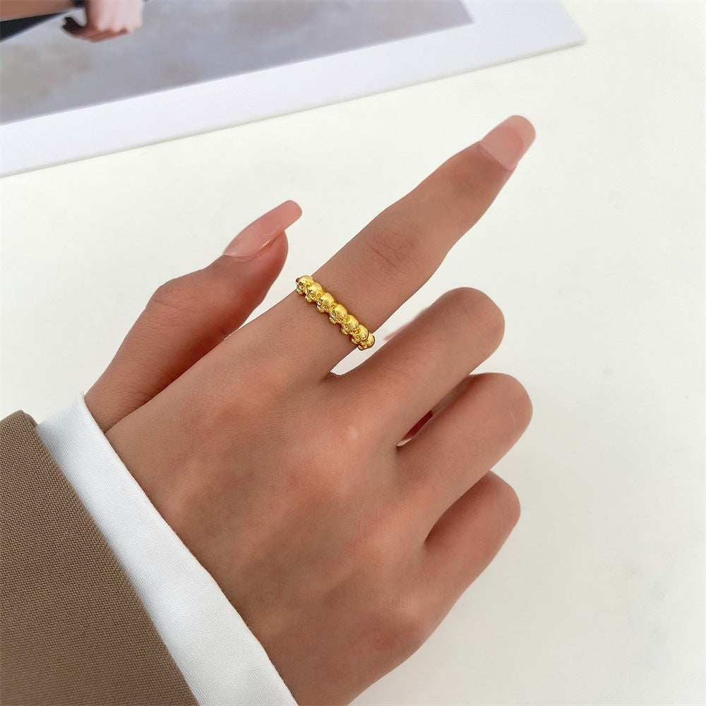 Anillo de calavera de estilo vintage para hombres y mujeres de latón con acabado antiguo, anillo de moda temático de Halloween