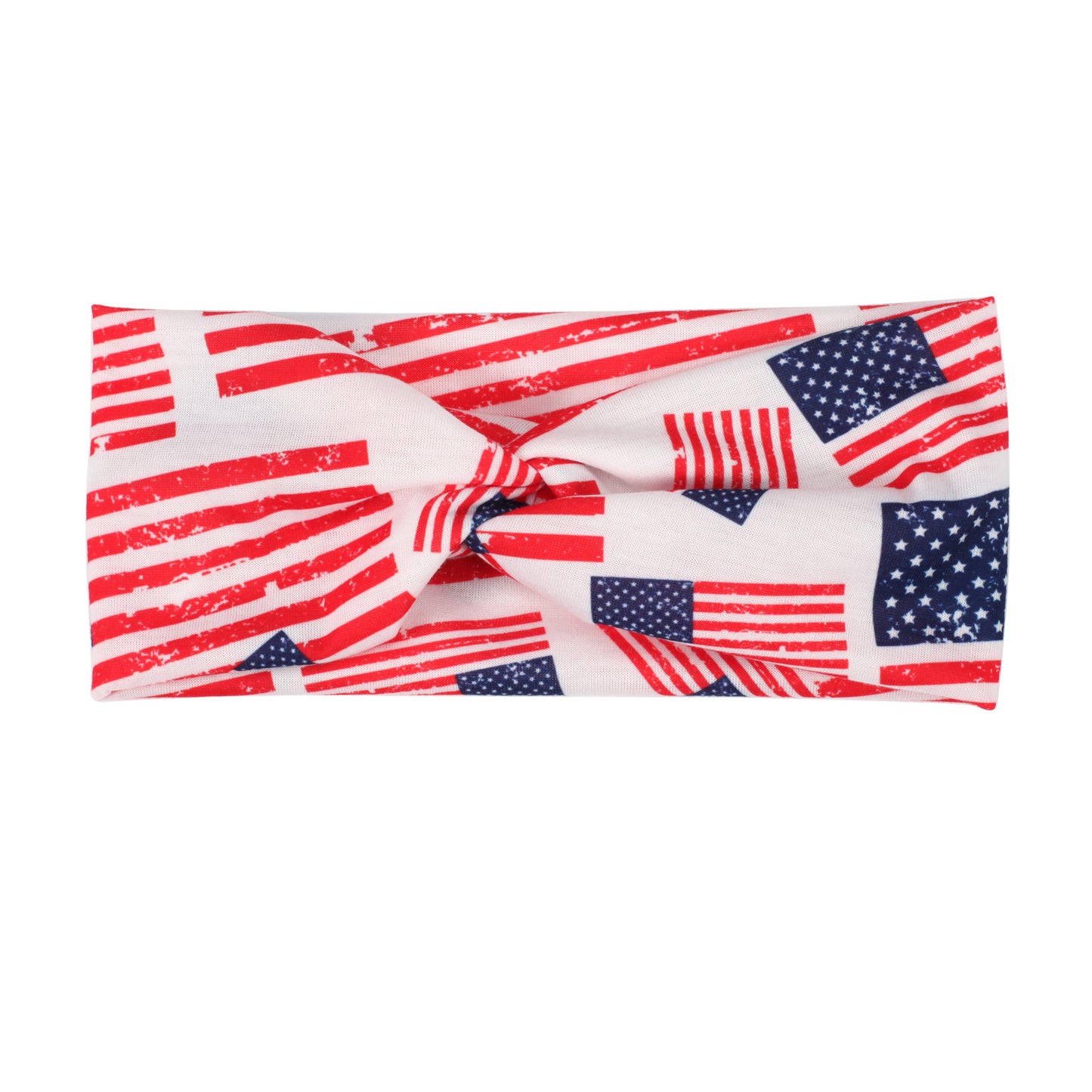 Fascia per Capelli Sportiva Stampa Foglie Bandiera Americana Rosso Bianco Blu a Strisce per Yoga Fitness Festa