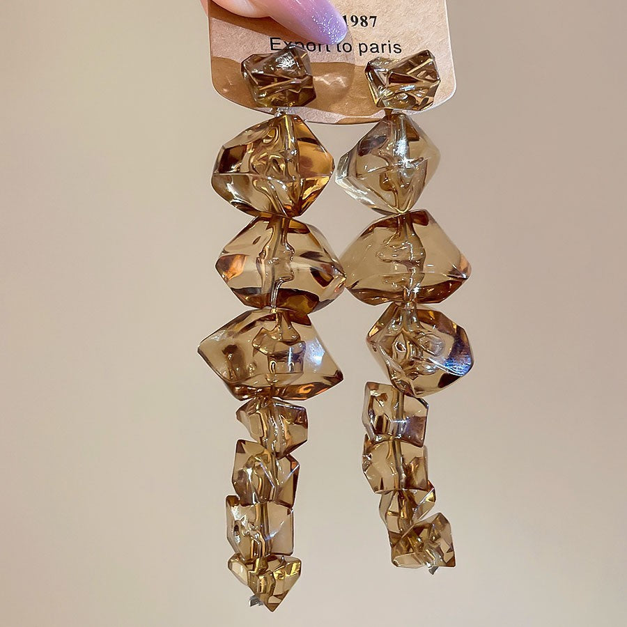 Orecchini a perno geometrici minimalisti in lega con placcatura in rodio da donna, gioielli per orecchie artistici di ispirazione vintage con perni in argento sterling 925