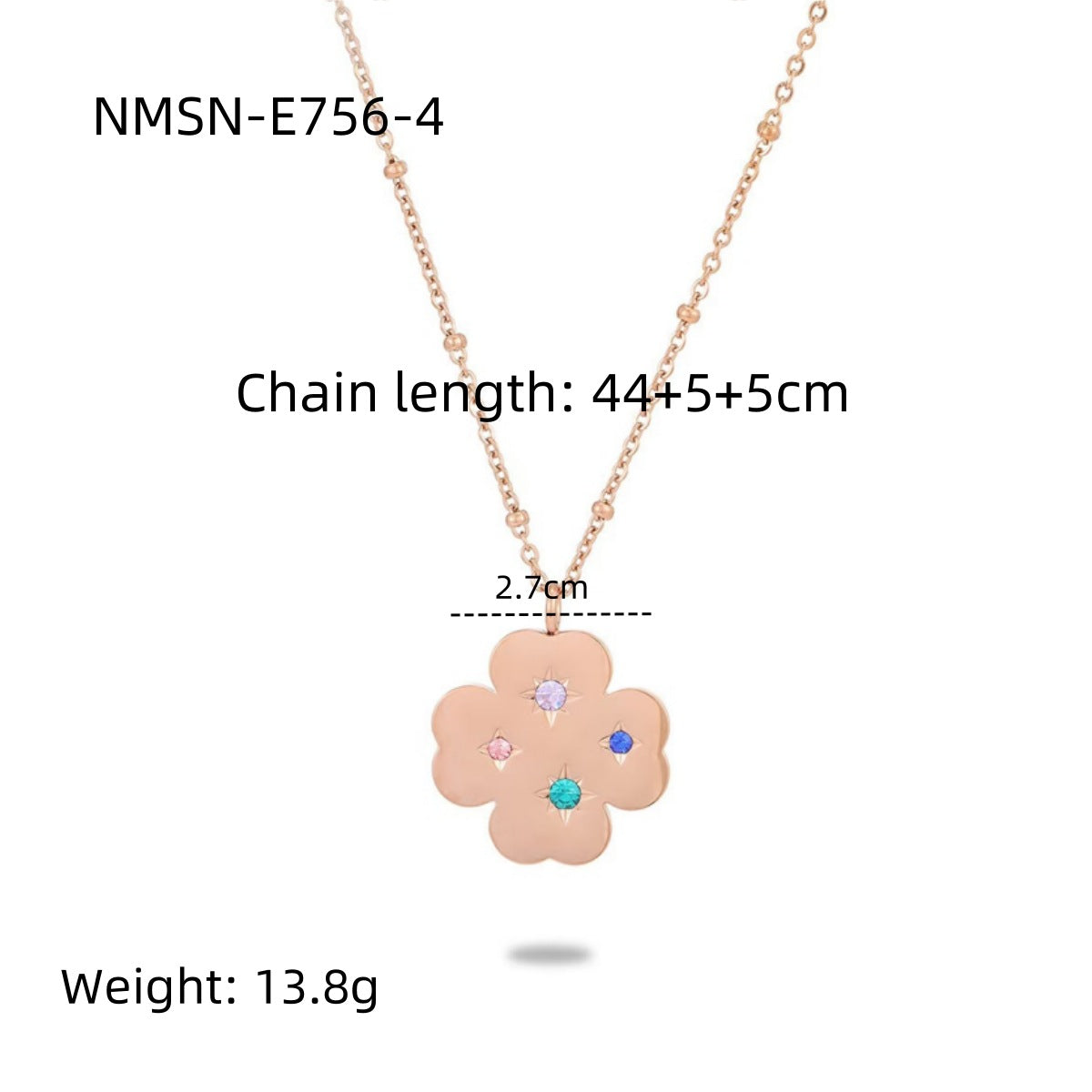 Collana alla moda in stile OL con motivi geometrici in acciaio inossidabile e stelle in zirconia colorata, catena maglione in acciaio al titanio ipoallergenico