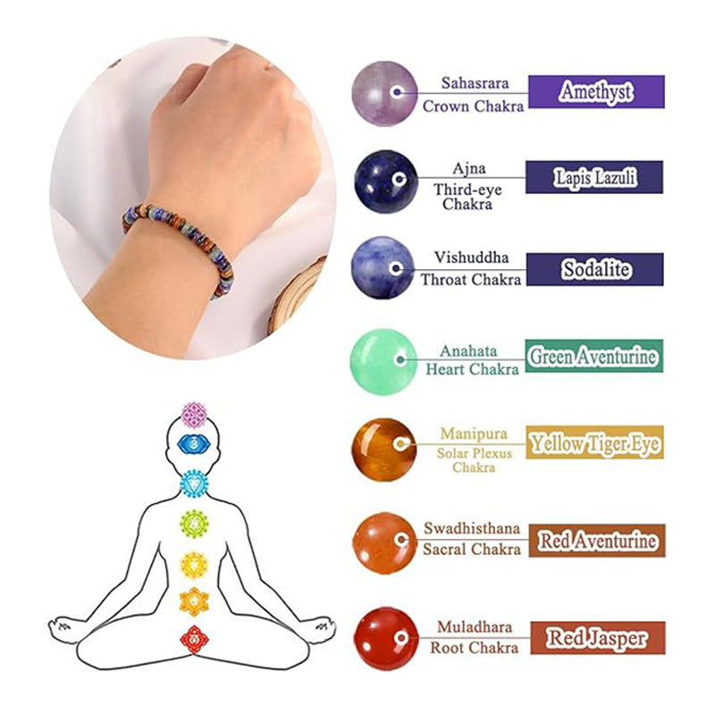 Minimalist Ethnic Natural Stone Crystal Round Geometric Beaded Bracelet for Women