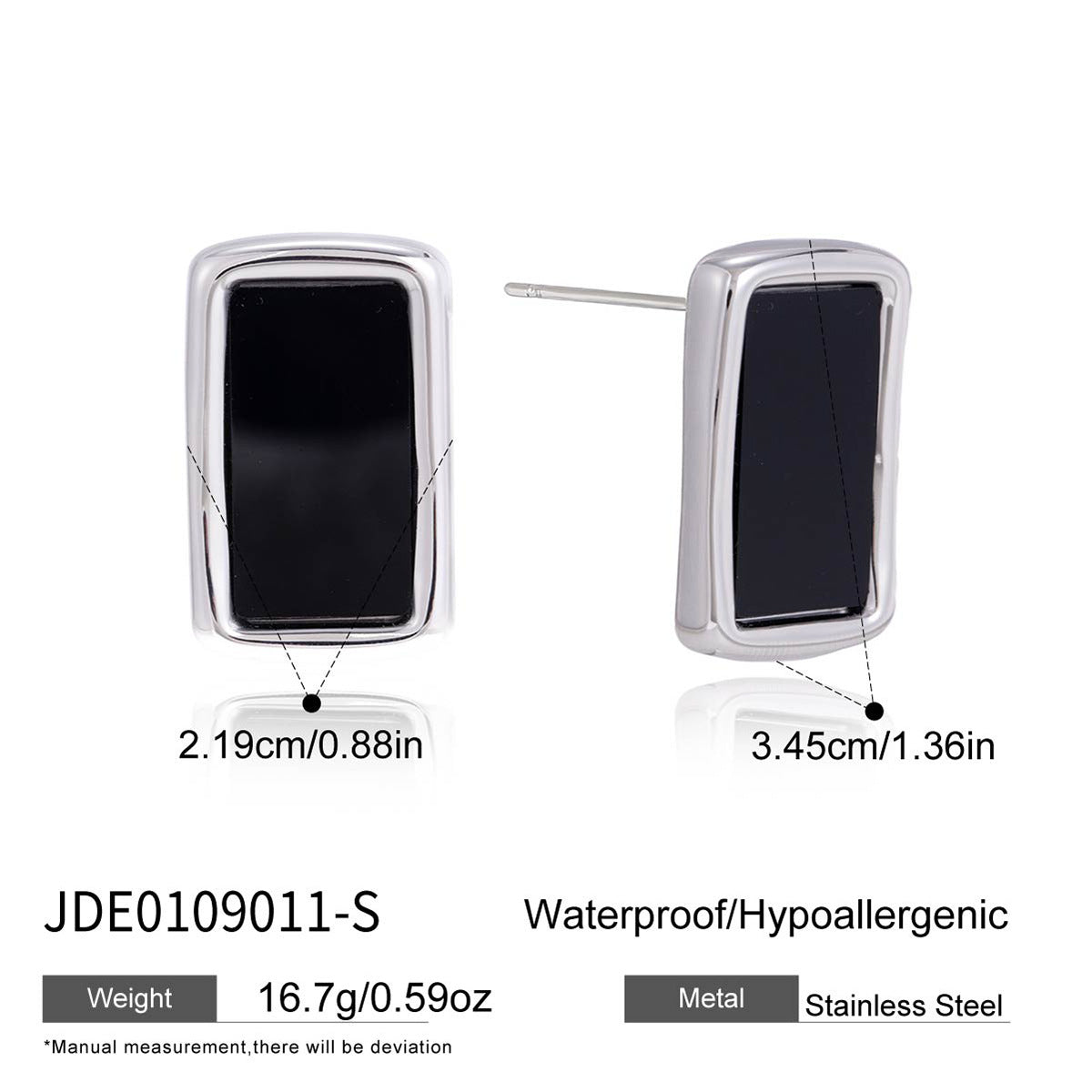 Minimalist Luxury Geometric Square Titanium Steel PVD Plated Earrings for Women