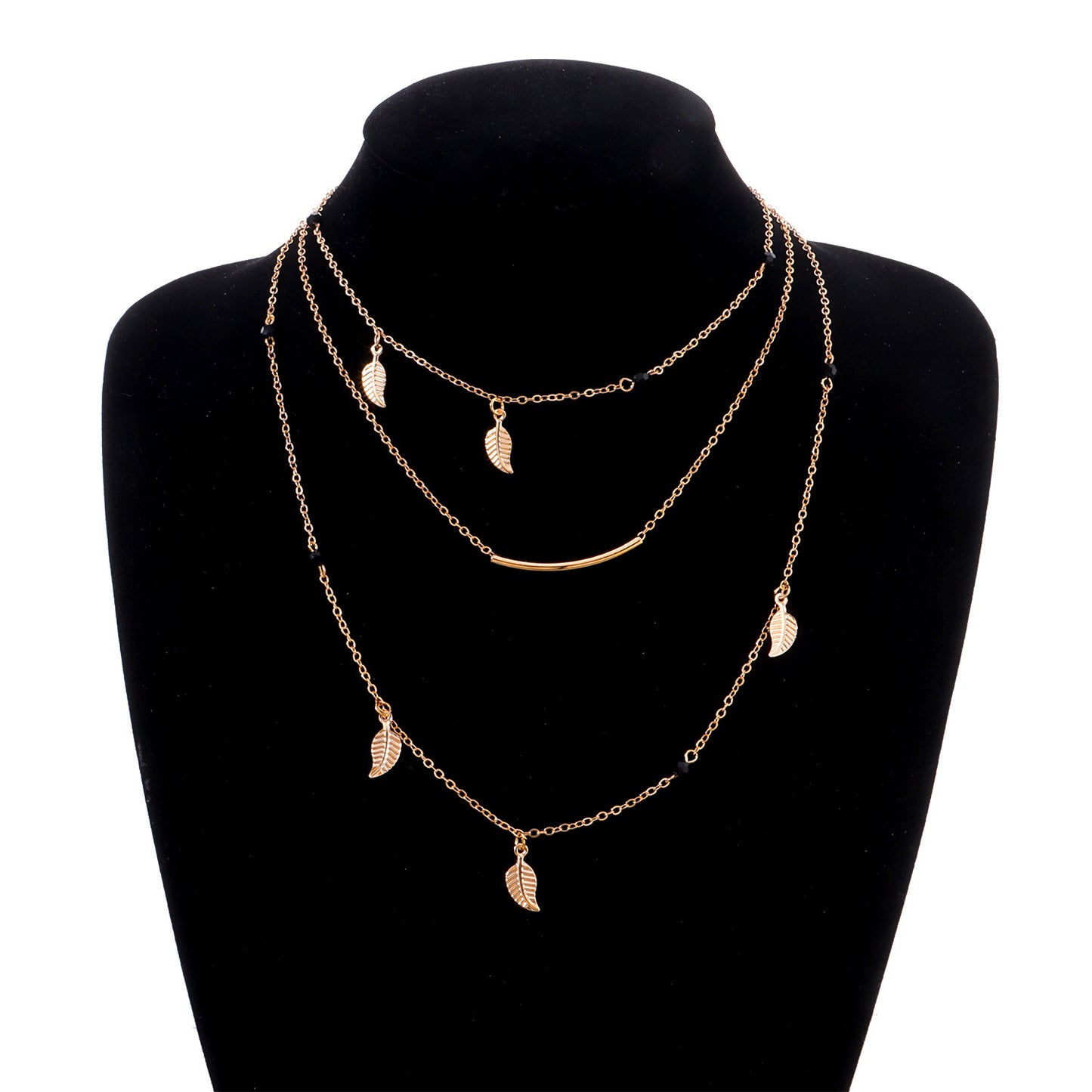 Minimalist Vintage Leaf Pendant Necklace for Women Alloy with Plating Finish Snake Chain Style