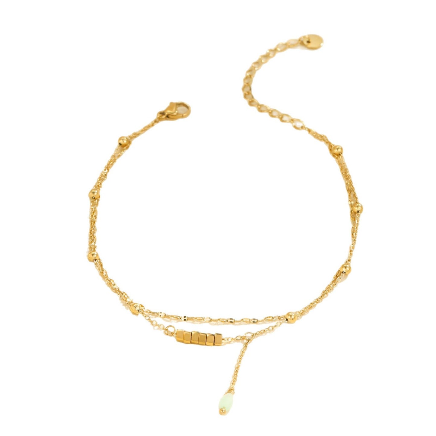 Tobillera geométrica minimalista de acero inoxidable con baño de oro de 18 quilates, unisex, ideal para el verano y la playa