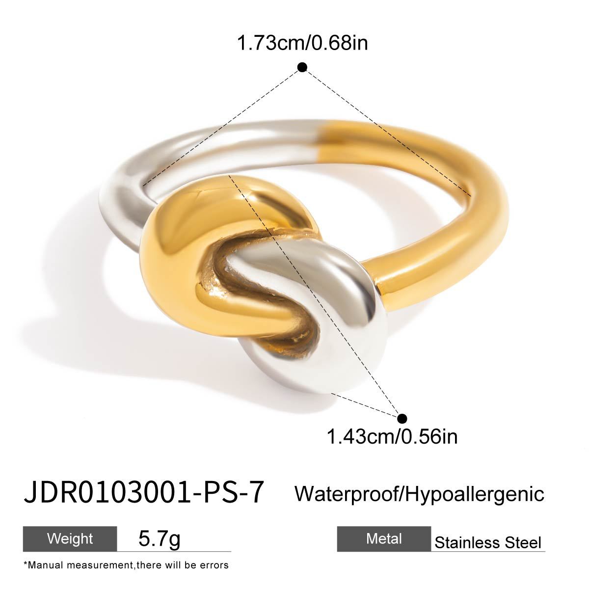 Geometric Plated Stainless Steel Ring for Women